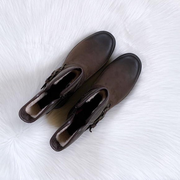 UGG Simmens Stout Leather Moto Boots - Picture 3 of 8